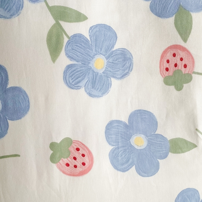 91家纺网 家纺一手货源 找家纺 珺柔家纺 2022新款13372全棉印花四件套 蓝色心情