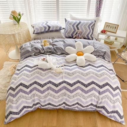 珺柔家纺 2022新款13372全棉印花四件套 蓝诺