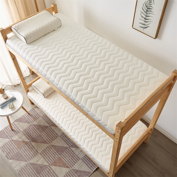 91家纺网 家纺一手货源 找家纺 寐珂家纺 2025新款A类针织乳胶床垫-学生款 简约白