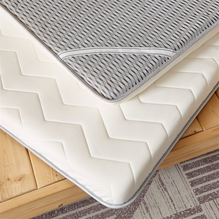 91家纺网 家纺一手货源 找家纺 寐珂家纺 2025新款A类针织乳胶床垫-学生款 简约白