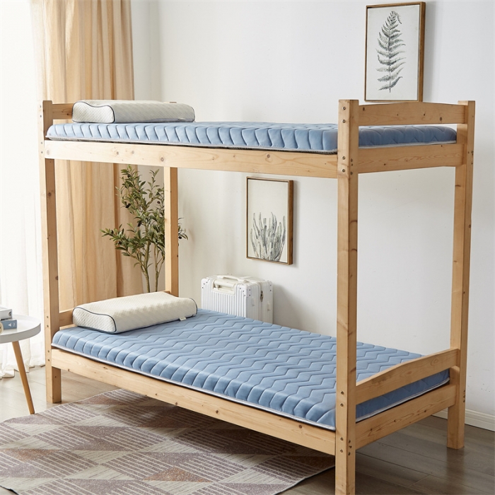 91家纺网 家纺一手货源 找家纺 寐珂家纺 2025新款A类针织乳胶床垫-学生款 清新蓝