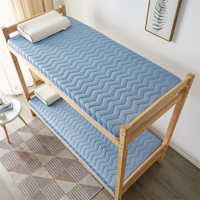 91家纺网 家纺一手货源 找家纺 寐珂家纺 2025新款A类针织乳胶床垫-学生款 清新蓝