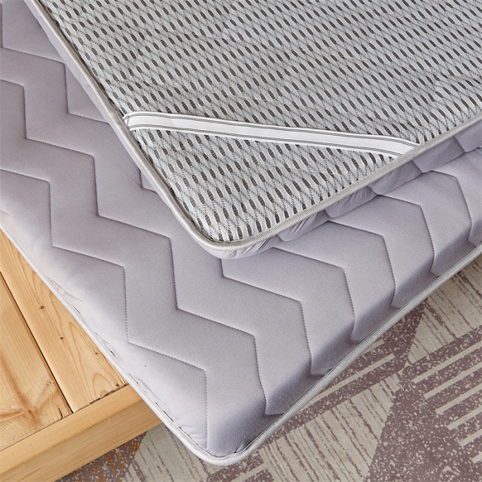91家纺网 家纺一手货源 找家纺 寐珂家纺 2025新款A类针织乳胶床垫-学生款 优雅灰