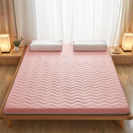 91家纺网 家纺一手货源 找家纺 寐珂家纺 2025新款A类针织乳胶床垫-双人款 桃花粉