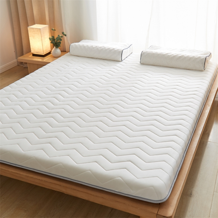 91家纺网 家纺一手货源 找家纺 寐珂家纺 2025新款A类针织乳胶床垫-双人款 简约白