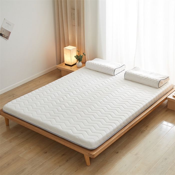 91家纺网 家纺一手货源 找家纺 寐珂家纺 2025新款A类针织乳胶床垫-双人款 简约白