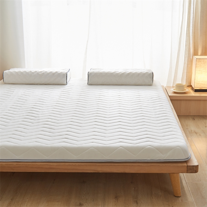 91家纺网 家纺一手货源 找家纺 寐珂家纺 2025新款A类针织乳胶床垫-双人款 简约白