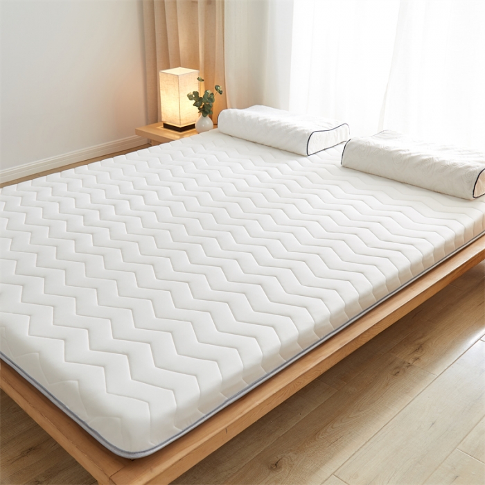 91家纺网 家纺一手货源 找家纺 寐珂家纺 2025新款A类针织乳胶床垫-双人款 简约白