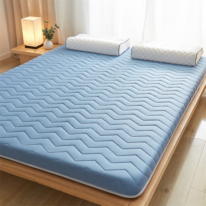 91家纺网 家纺一手货源 找家纺 寐珂家纺 2025新款A类针织乳胶床垫-双人款 清新蓝