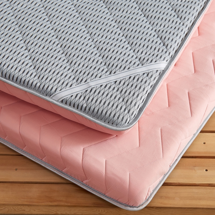 91家纺网 家纺一手货源 找家纺 寐珂家纺 2025新款A类针织乳胶床垫-双人款 桃花粉