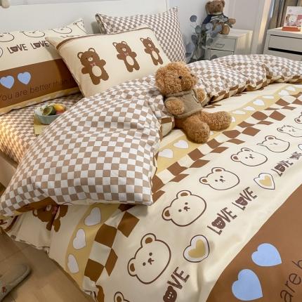 91家纺网 家纺一手货源 找家纺 （总）暮思 2022新款春夏13372全棉卡通印花纯棉四件套