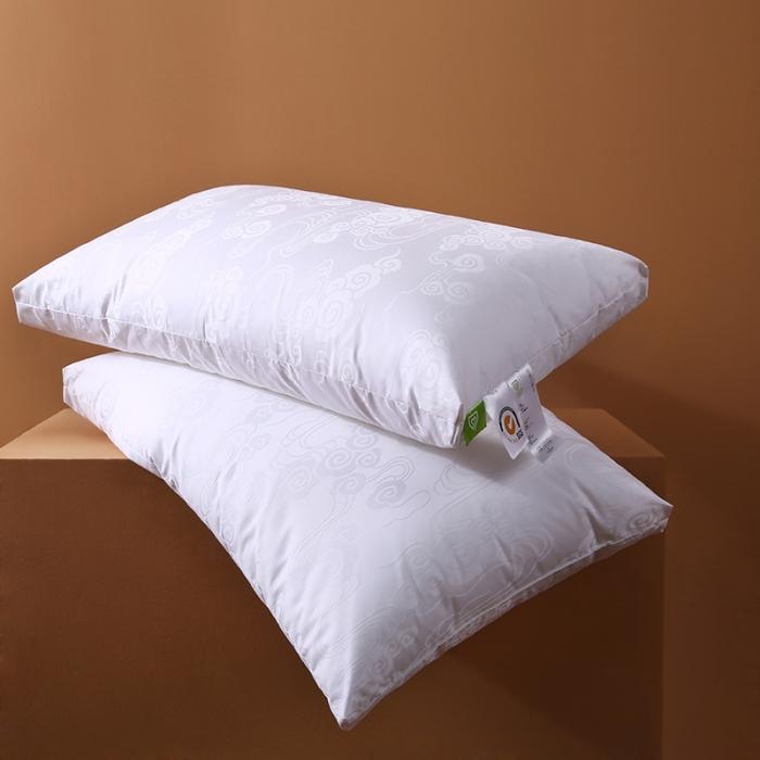 91家纺网 家纺一手货源 找家纺 2022新款全棉60S贡缎提花酒店仪征棉枕头护颈单人面包枕芯