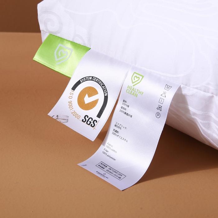 91家纺网 家纺一手货源 找家纺 2022新款全棉60S贡缎提花酒店仪征棉枕头护颈单人面包枕芯