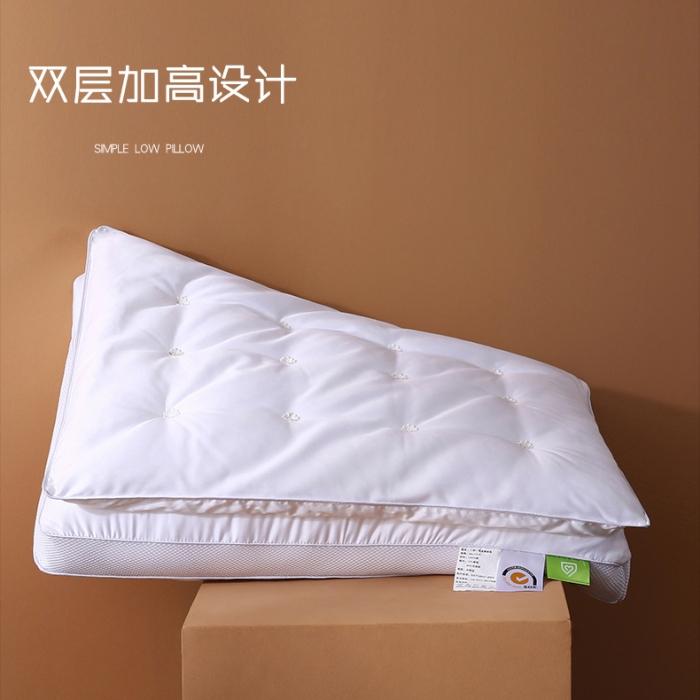 91家纺网 家纺一手货源 找家纺 2022新款全棉60S贡缎酒店双层立体加高护颈枕芯舒适软枕头