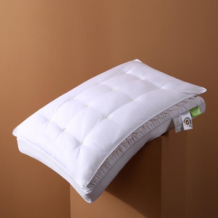 91家纺网 家纺一手货源 找家纺 2022新款全棉60S贡缎酒店双层立体加高护颈枕芯舒适软枕头