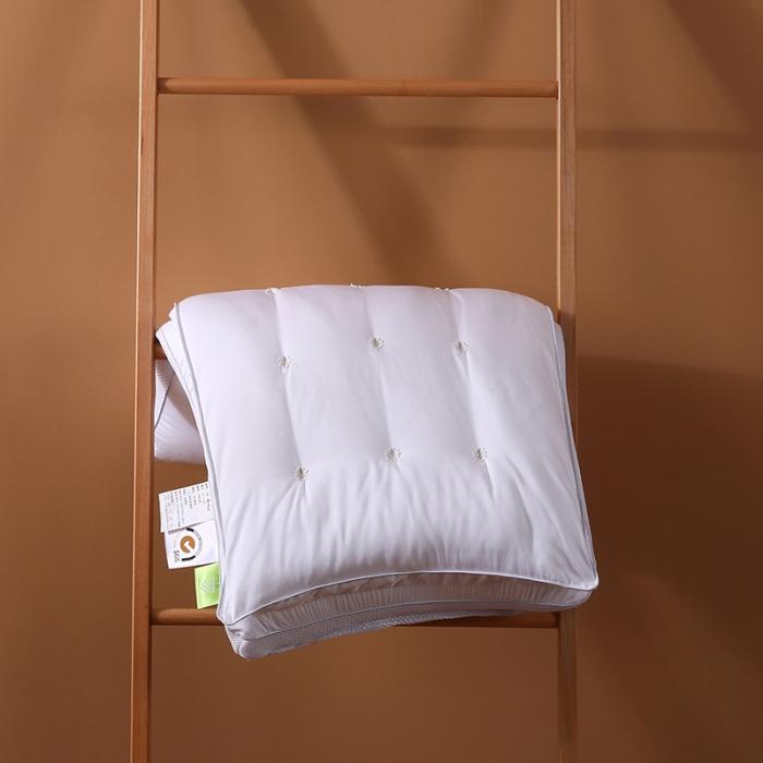 91家纺网 家纺一手货源 找家纺 2022新款全棉60S贡缎酒店双层立体加高护颈枕芯舒适软枕头