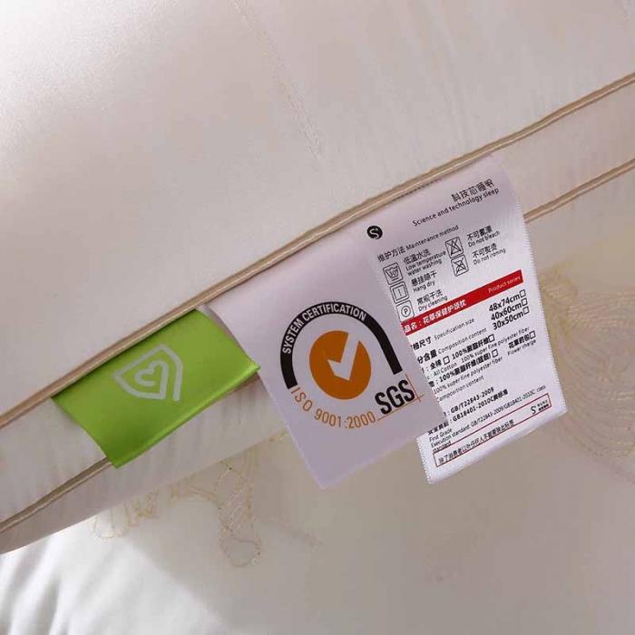 91家纺网 家纺一手货源 找家纺 2022新款天丝刺绣仪征羽丝绒酒店枕芯护颈水洗枕头单人软枕