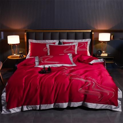 91家纺网 家纺一手货源 找家纺 (总）瑞驰家纺 长绒棉绣花四件套-锦瑟