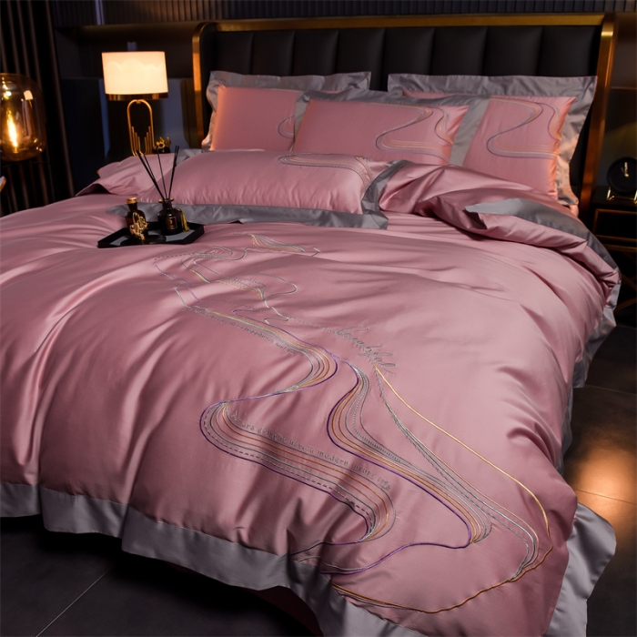 91家纺网 家纺一手货源 找家纺 (总）瑞驰家纺 长绒棉绣花四件套-锦瑟