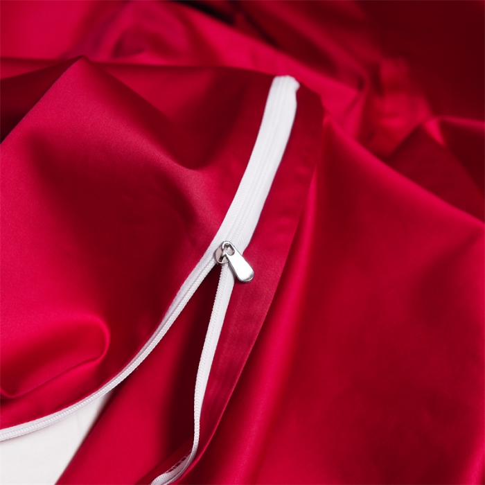 91家纺网 家纺一手货源 找家纺 瑞驰家纺 长绒棉绣花四件套-锦瑟 极光红