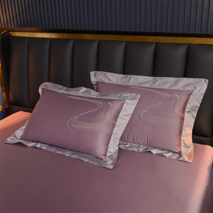 91家纺网 家纺一手货源 找家纺 瑞驰家纺 长绒棉绣花四件套-锦瑟 香芋紫