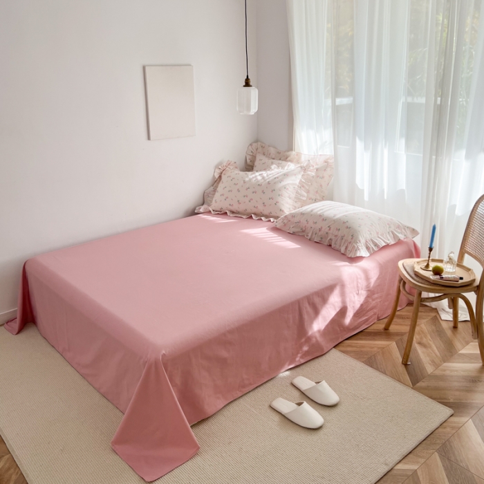 91家纺网 家纺一手货源 找家纺 棉生活 2025新款洛丽塔花边款全棉四件套 花乐礼