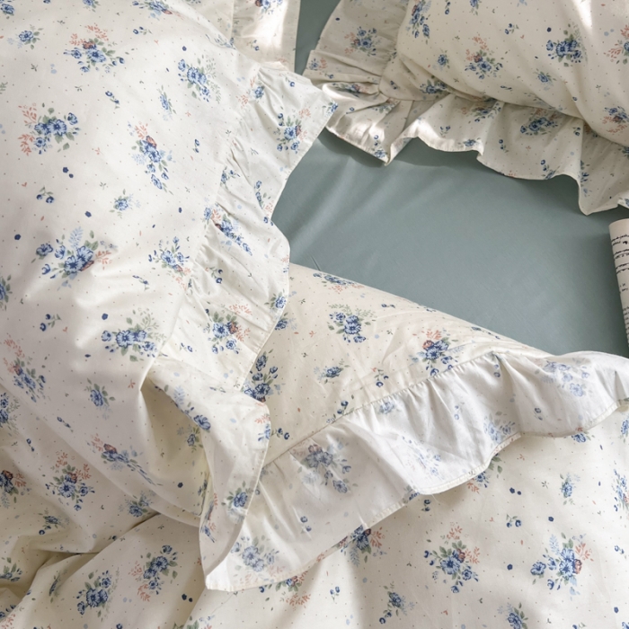 91家纺网 家纺一手货源 找家纺 棉生活 2025新款洛丽塔花边款全棉四件套 花舞悠然