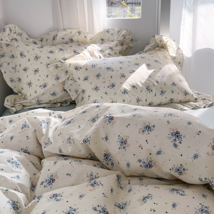 91家纺网 家纺一手货源 找家纺 棉生活 2025新款洛丽塔花边款全棉四件套 花舞悠然