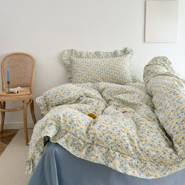 91家纺网 家纺一手货源 找家纺 棉生活 2025新款洛丽塔花边款全棉四件套 洛伊