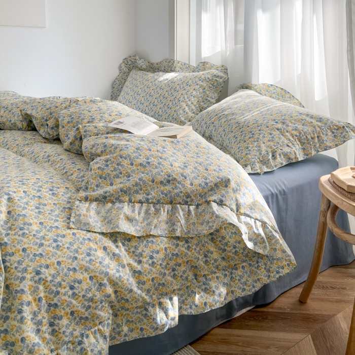 91家纺网 家纺一手货源 找家纺 棉生活 2025新款洛丽塔花边款全棉四件套 洛伊