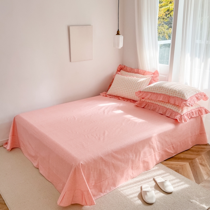 91家纺网 家纺一手货源 找家纺 棉生活 2025新款洛丽塔花边款全棉四件套 心愿