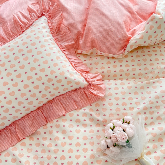 91家纺网 家纺一手货源 找家纺 棉生活 2025新款洛丽塔花边款全棉四件套 心愿