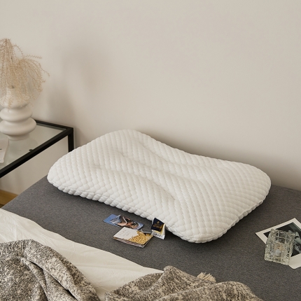 91家纺网 家纺一手货源 找家纺 3D分区轻奢SPA按摩大豆纤维枕芯 大豆PE软管定型颈椎枕头