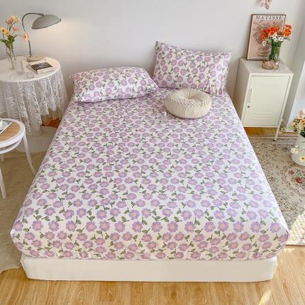 麦伦春季新品全棉40S斜纹印花休闲轻奢系列单品床笠 香榭丽