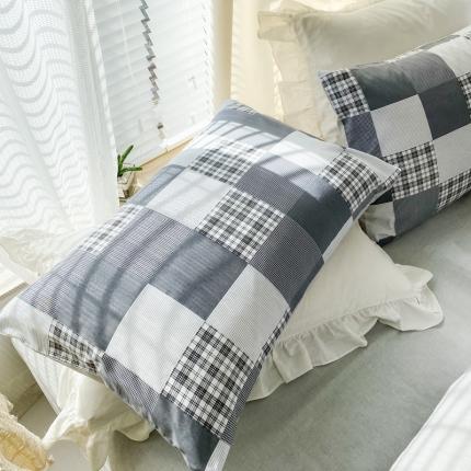 91家纺网 家纺一手货源 找家纺 优彩2022新款全棉13372印花单枕套 灰色空间