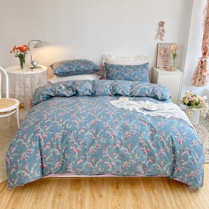 91家纺网 家纺一手货源 找家纺 麦伦 春季新品全棉40S斜纹印花休闲轻奢系列四件套 花溪