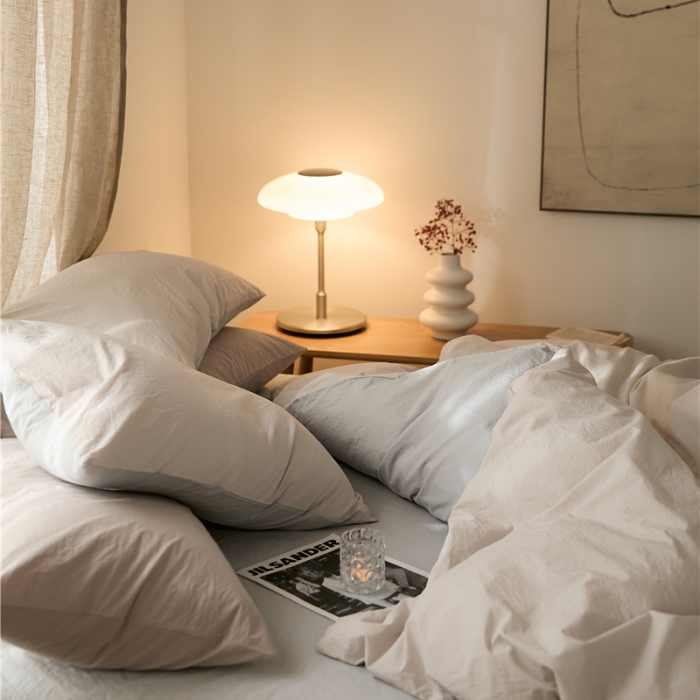 91家纺网 家纺一手货源 找家纺 2022加厚60S水洗棉四件套 古董灰-淡蓝灰