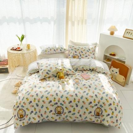 91家纺网 家纺一手货源 找家纺 （总）优彩 2022新款全棉13372印花四件套纯棉三件套