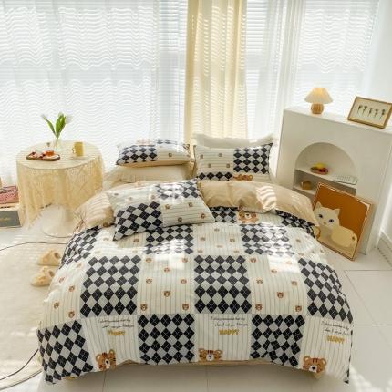 91家纺网 家纺一手货源 找家纺 （总）优彩 2022新款全棉13372印花四件套纯棉三件套