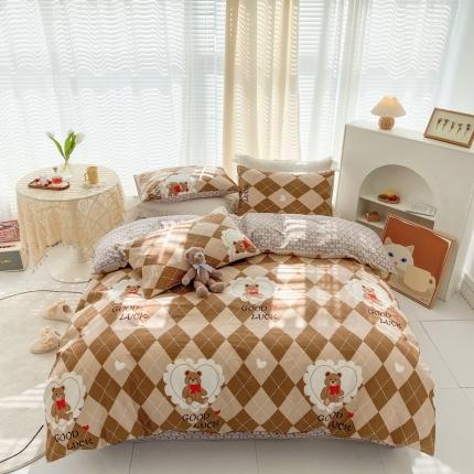 91家纺网 家纺一手货源 找家纺 （总）优彩 2022新款全棉13372印花四件套纯棉三件套