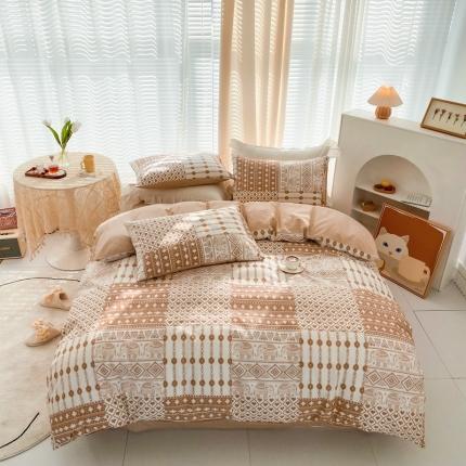 91家纺网 家纺一手货源 找家纺 （总）优彩 2022新款全棉13372印花四件套纯棉三件套