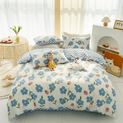 91家纺网 家纺一手货源 找家纺 （总）优彩 2022新款全棉13372印花四件套纯棉三件套