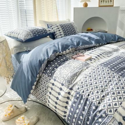 91家纺网 家纺一手货源 找家纺 优彩2022新款全棉13372印花单被套 印象兰