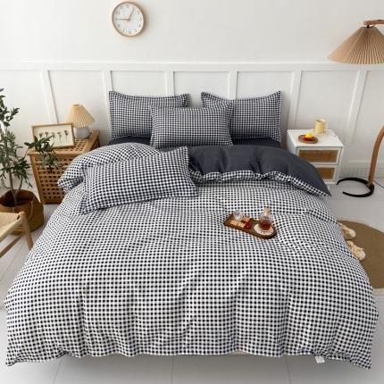 91家纺网 家纺一手货源 找家纺 佑泽家纺 2025活性印花芦荟棉四件套 格调-灰