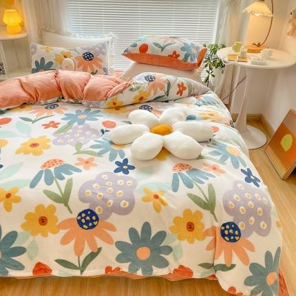 91家纺网 家纺一手货源 找家纺 （总）安哆啦 2021新款220g牛奶绒简约款四件套