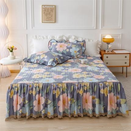 91家纺网 家纺一手货源 找家纺 菊上 2022新款美式田园风床裙 米拉达