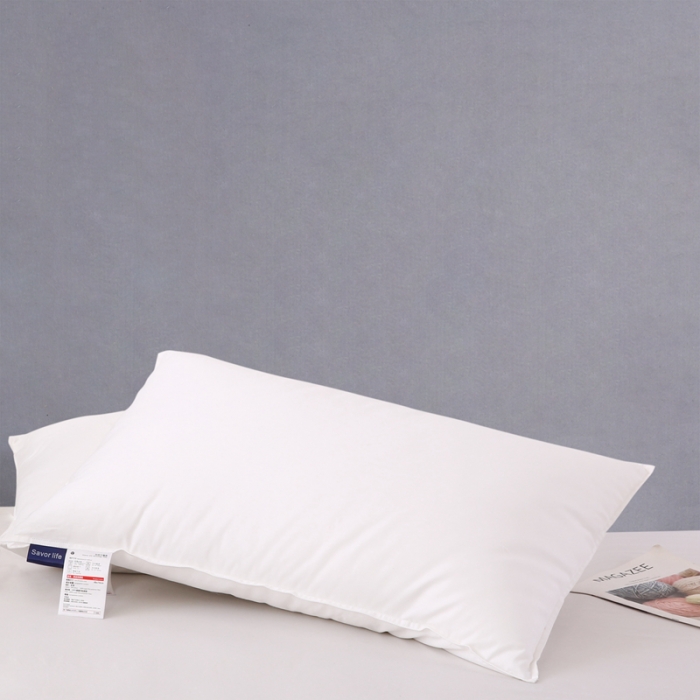 91家纺网 家纺一手货源 找家纺 全棉贡缎双针护颈羽丝绒枕芯可水洗护颈枕头单人舒适软枕