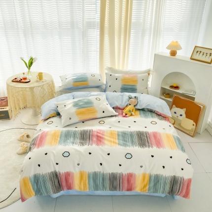 91家纺网 家纺一手货源 找家纺 （总）优彩 2022新款全棉13372印花四件套纯棉三件套