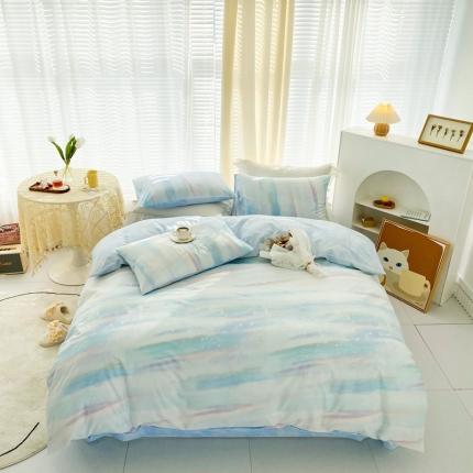 91家纺网 家纺一手货源 找家纺 （总）优彩 2022新款全棉13372印花四件套纯棉三件套