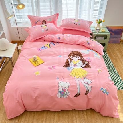 91家纺网 家纺一手货源 找家纺 （总）金爱家 2023新款大版纯棉卡通四件套